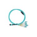 Data Transmission Networks Optical OM3 8 Cores MPO to LC duplex Fiber Patch Cord 1 Meter